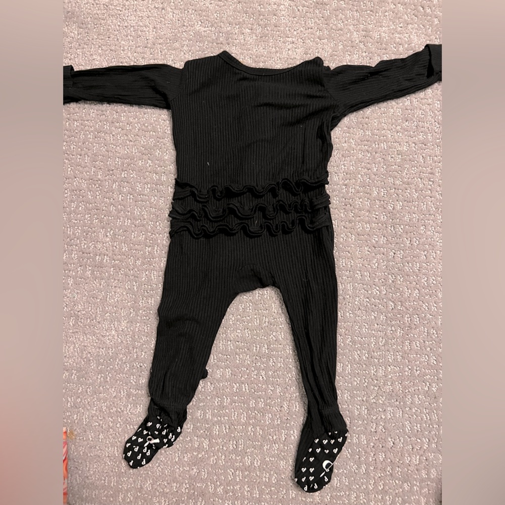 posh peanut newborn sleeper with ruffles